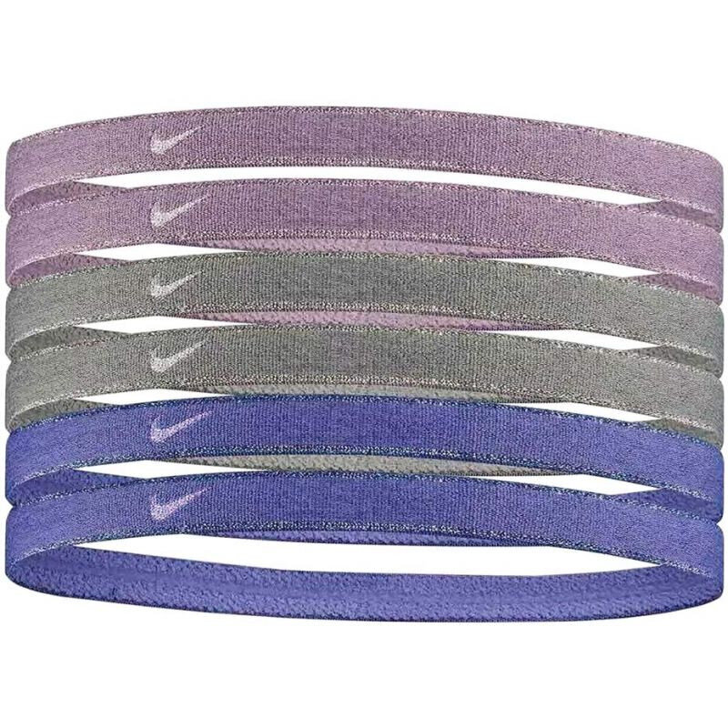 Plaukų juostos Nike Swoosh Sport, 6 vnt. violetinė/pilka/mėlyna kaina ir informacija | Plaukų aksesuarai | pigu.lt
