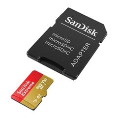 Sandisk Extreme microSDXC 128 GB 190/90 MB/s UHS-I U3 ActionCam memory card цена и информация | Карты памяти для телефонов | pigu.lt