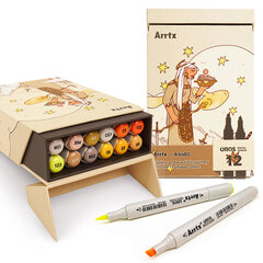 Двусторонние маркеры ARRTX Oros, 12 цветов цена и информация | Принадлежности для рисования, лепки | pigu.lt