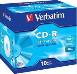 Matricas CD-R Verbatim 800MB 1x-40x Extra Protection, 10 vienetų, Jewel kaina ir informacija | Vinilinės plokštelės, CD, DVD | pigu.lt