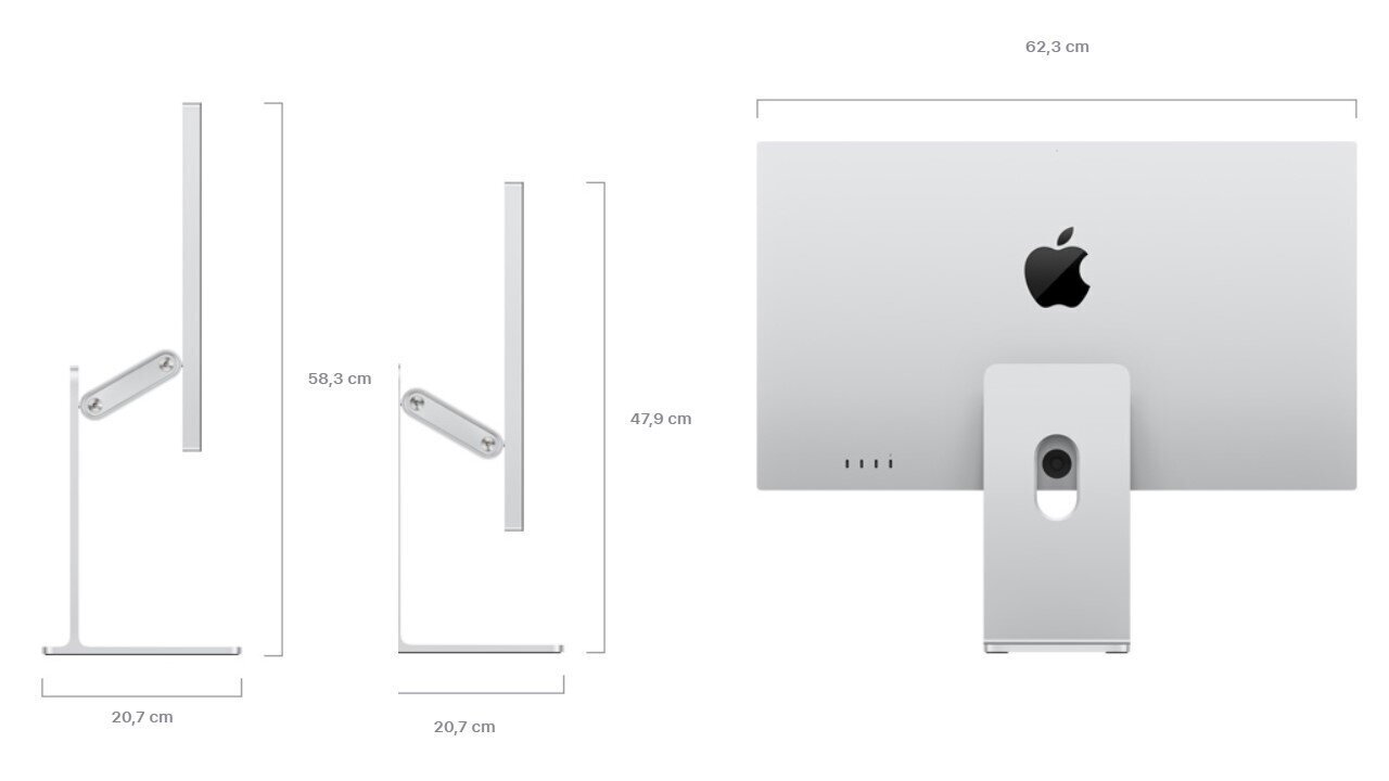 Apple Studio Display - Standard Glass - Tilt- and Height-Adjustable Stand - MK0Q3Z/A kaina ir informacija | Monitoriai | pigu.lt