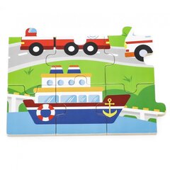 Medinė dėlionė Viga Transporto priemonės mieste, 24vnt kaina ir informacija | Dėlionės (puzzle) | pigu.lt
