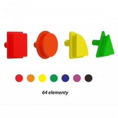 Набор колышков в форме геометрических фигур для досок STEM MASTERKIDZ, 64 шт.  цена и информация | Развивающие игрушки | pigu.lt