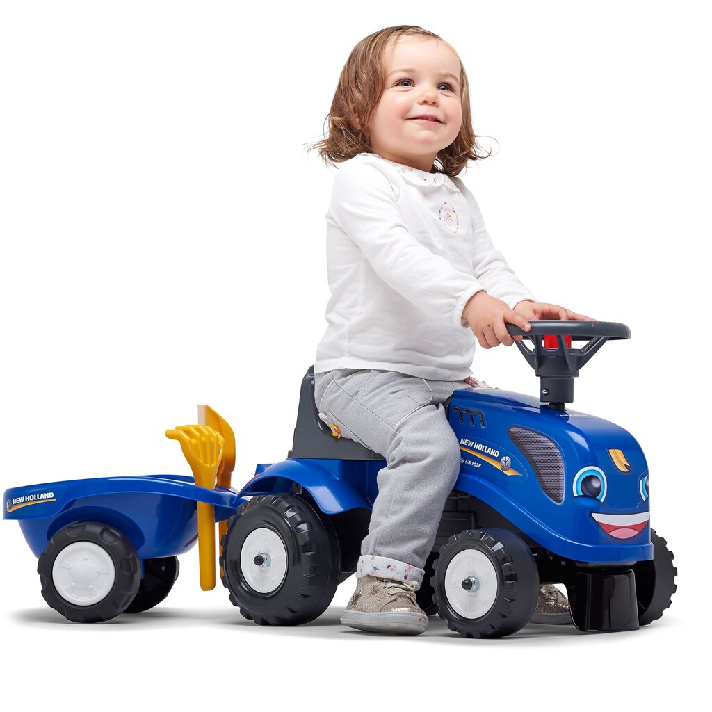 Paspiriamas traktoriukas Falk Baby New Holland Tractor, mėlynas цена и информация | Žaislai kūdikiams | pigu.lt
