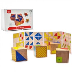 Деревянные сенсорные блоки - Творческая симметрия 4 шт. + Книга шаблонов TOOKY TOY Сертификат FSC  цена и информация | Развивающие игрушки | pigu.lt