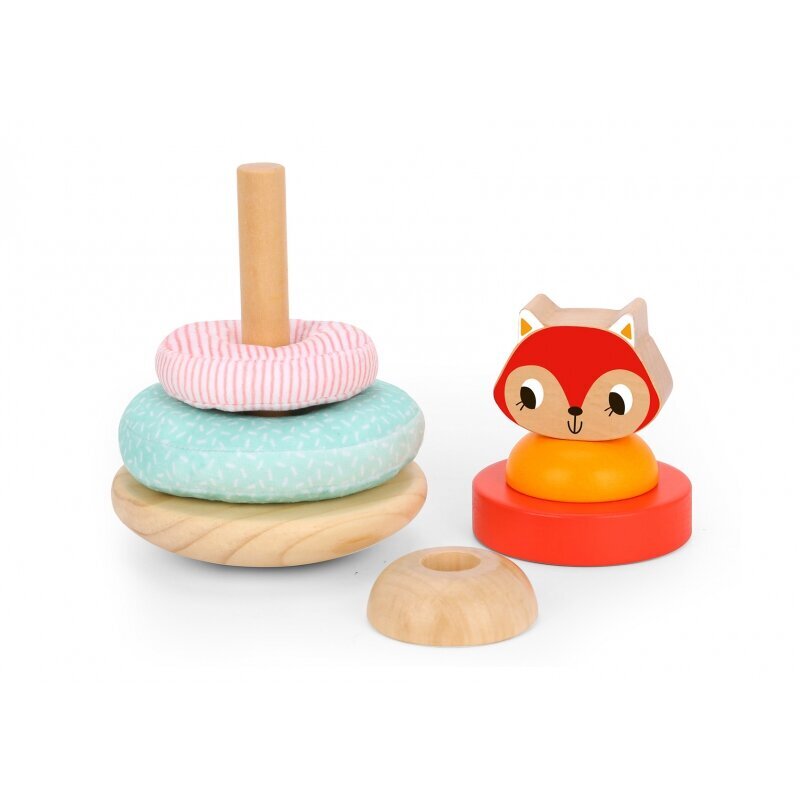 Medinė piramidė Tooky Toy Montessori Lapė kaina ir informacija | Lavinamieji žaislai | pigu.lt