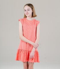 Детское платье Name It 13200107*02, кораллово/белое 5715223149270 цена и информация | Платья для девочек | pigu.lt