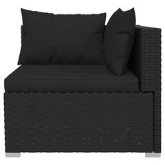 Sodo komplektas su pagalvėlėmis, 7 dalių, juodas, poliratanas kaina ir informacija | Lauko baldų komplektai | pigu.lt