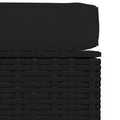 vidaXL Sodo pakoja su pagalvėle, juoda, 70x70x30cm, poliratanas kaina ir informacija | Lauko kėdės, foteliai, pufai | pigu.lt