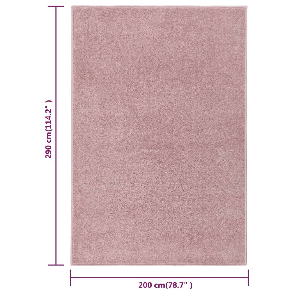 vidaXL Kilimėlis, rožinės spalvos, 200x290cm, trumpi šereliai kaina ir informacija | Kilimai | pigu.lt