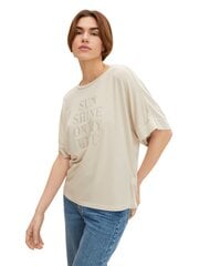 Женская футболка Tom Tailor 1031199*29517, бежевый цвет, 4065308467135 цена и информация | Футболка женская | pigu.lt