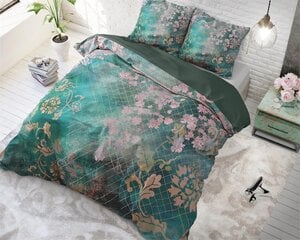 Комплект постельного белья Tiran Flower, зеленый, 100% хлопок цена и информация | Комплекты постельного белья | pigu.lt