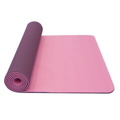 Коврик для йоги «Yate», 173x61x0,6 см, розовый цена и информация | Коврики для йоги, фитнеса | pigu.lt