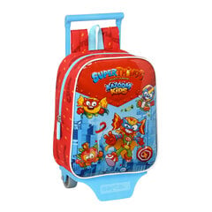 Mokyklinė kuprinė su ratukais SuperThings Kazoom kids Raudona Šviesiai mėlyna 22 x 28 x 10 cm kaina ir informacija | Kuprinės mokyklai, sportiniai maišeliai | pigu.lt