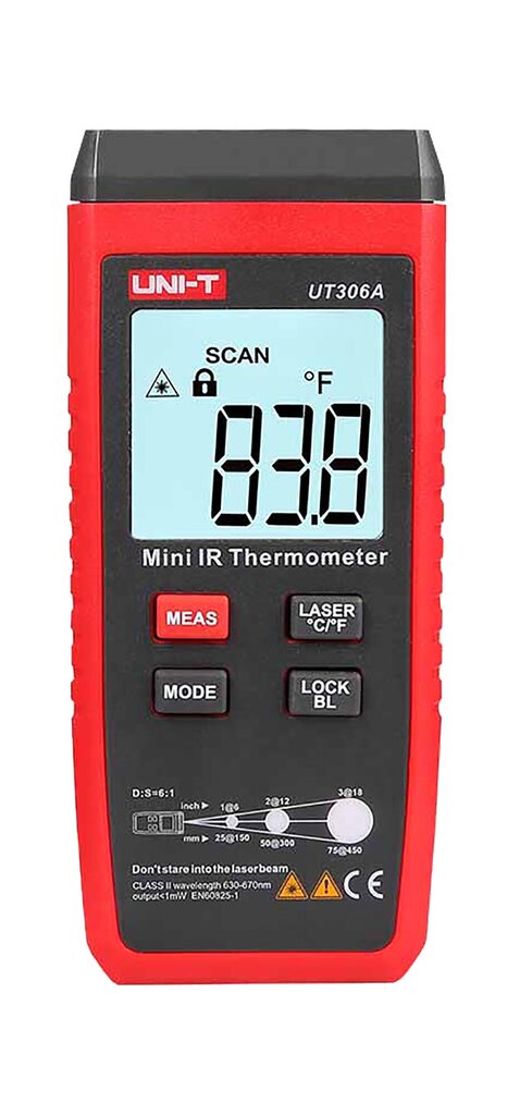 Infraraudonųjų spindulių temperatūros matuoklis Uni-T UT306A kaina ir informacija | Meteorologinės stotelės, termometrai | pigu.lt