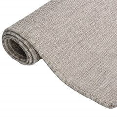 vidaXL Lauko kilimėlis, taupe spalvos, 120x170cm, plokščio pynimo kaina ir informacija | Kilimai | pigu.lt