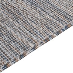 vidaXL Lauko kilimėlis, rudas ir juodas, 120x170cm, plokščio pynimo kaina ir informacija | Kilimai | pigu.lt