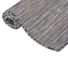 vidaXL Lauko kilimėlis, rudas ir juodas, 140x200cm, plokščio pynimo kaina ir informacija | Kilimai | pigu.lt