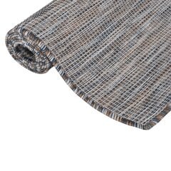 vidaXL Lauko kilimėlis, rudas ir juodas, 160x230cm, plokščio pynimo kaina ir informacija | Kilimai | pigu.lt