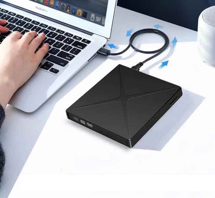 Išorinis nešiojamasis DVD CD RW diskas USB-C USB 3.0 HUB Zenwire 4in1 SD kortelių skaitytuvas kaina ir informacija | Optiniai įrenginiai | pigu.lt