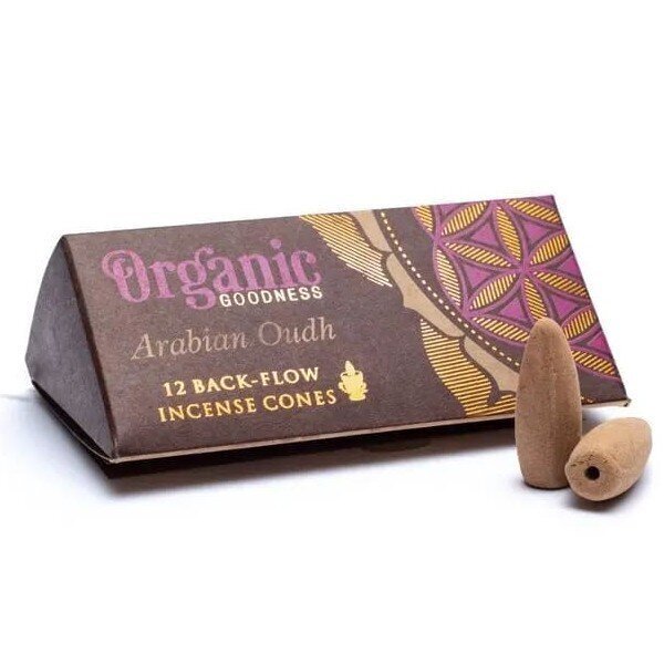 Atbulinio smilkimo kūgiai Song of India Arabian Oudh Organic Goodness, 12 vnt. kaina ir informacija | Namų kvapai | pigu.lt