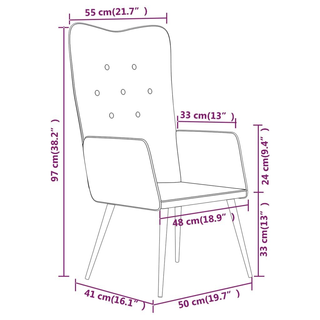 vidaXL Krėslas, džinsinis audinys, skiautinio dizaino kaina ir informacija | Svetainės foteliai | pigu.lt
