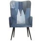 vidaXL Krėslas, džinsinis audinys, skiautinio dizaino kaina ir informacija | Svetainės foteliai | pigu.lt