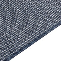 vidaXL Lauko kilimėlis, mėlynos spalvos, 140x200cm, plokščio pynimo цена и информация | Ковры | pigu.lt