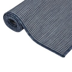 vidaXL Lauko kilimėlis, mėlynos spalvos, 140x200cm, plokščio pynimo kaina ir informacija | Kilimai | pigu.lt