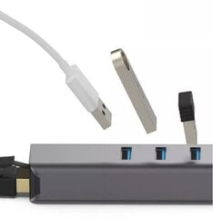 HUB USB-C Ethernet Gigabit RJ45 3x USB 3.0 цена и информация | Адаптеры, USB-разветвители | pigu.lt