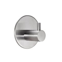 Крючок клейкий круглый, цвет серебряный, нержавеющая сталь, 1 шт. цена и информация | Набор акскссуаров для ванной | pigu.lt