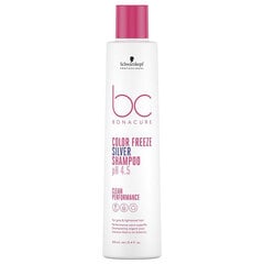 Schwarzkopf Professional BC Bonacure Color Freeze Silver Shampoo pH 4.5 Clean Performance тонирующий шампунь для платиновых блондинок и седых волос 250 мл цена и информация | Шампуни | pigu.lt