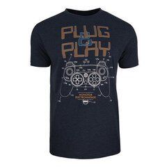 Marškinėliai vyrams Monotox Plug&Play, mėlyni kaina ir informacija | Vyriški marškinėliai | pigu.lt