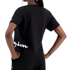 Marškinėliai moterims Champion Legacy Crewneck 114431KK001, juodi kaina ir informacija | Marškinėliai moterims | pigu.lt