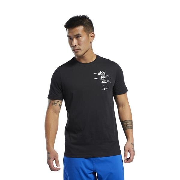 Marškinėliai vyrams Reebok fl0596, juodi kaina ir informacija | Vyriški marškinėliai | pigu.lt