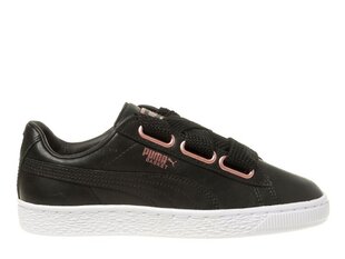 Sportiniai batai moterims Puma basket heart leather, juodi kaina ir informacija | Sportiniai bateliai, kedai moterims | pigu.lt