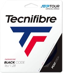 Teniso rakečių stygos Tecnifibre BLACK CODE 12m, 1,28mm, juodos spalvos kaina ir informacija | Lauko teniso prekės | pigu.lt