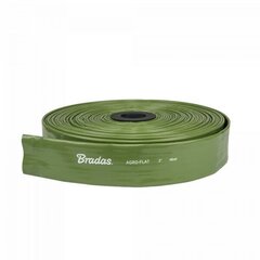 Плоский шланг для воды Bradas AGRO-FLAT PVC, W.P.6 / B.P.18 Bar, 1 1/2"- 30m, Green цена и информация | Оборудование для полива | pigu.lt