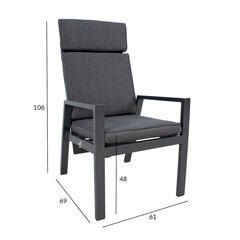 Садовый стул TOMSON 61x69xH106 см, темно-серый цена и информация | Садовые стулья, кресла, пуфы | pigu.lt