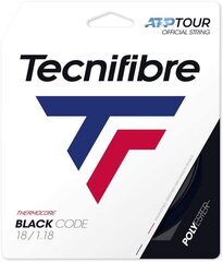 Teniso rakečių stygos Tecnifibre BLACK CODE 12m, 1,32mm, juodos spalvos kaina ir informacija | Lauko teniso prekės | pigu.lt