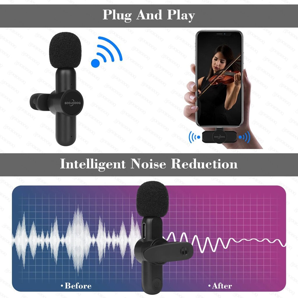 Belaidis mini mikrofonas prisegamas prie rubų, 2 vnt. kaina ir informacija | Mikrofonai | pigu.lt