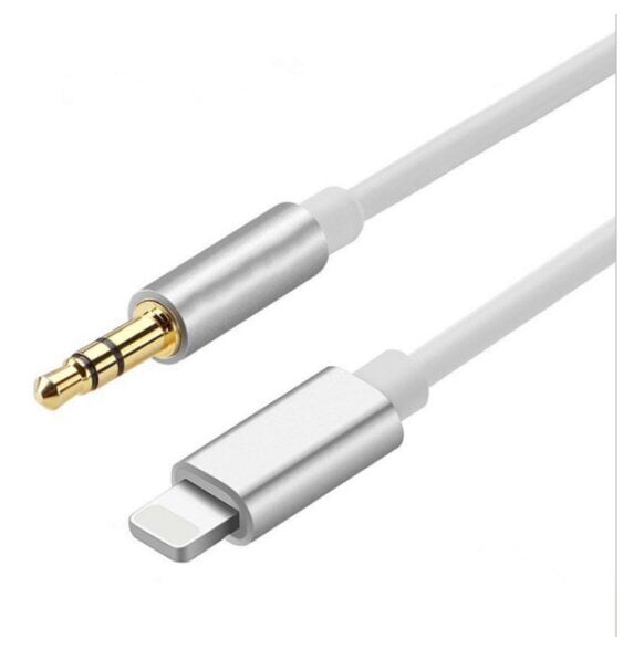 AUX Lightning mini Jack 3,5 mm iPhone iPad 1M kaina ir informacija | Laidai telefonams | pigu.lt