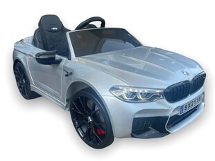 BMW M5 blizgus sidabras/pilka kaina ir informacija | Elektromobiliai vaikams | pigu.lt