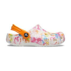 Šlepetės vaikams Crocs™ Classic Tie Dye Graphic Clog Kid's 166225, baltos kaina ir informacija | Šlepetės, kambario avalynė vaikams | pigu.lt