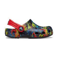 Crocs™ šlepetės vaikams Classic TieDye Graphic Clog Kid's 166186, mėlynos цена и информация | Детские тапочки, домашняя обувь | pigu.lt