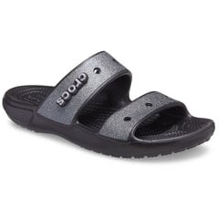 Šlepetės moterims Crocs™ Classic Glitter II Sandal, juodos цена и информация | Женские тапочки | pigu.lt
