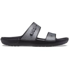 Šlepetės moterims Crocs™ Classic Glitter II Sandal, juodos цена и информация | Комнатные тапки женские | pigu.lt