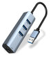 Gigabit 3x USB 3.0 LAN 1000Mbs RJ45 kaina ir informacija | Adapteriai, USB šakotuvai | pigu.lt