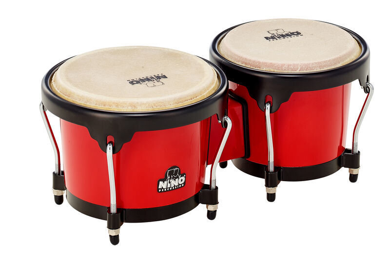 NINO Percussion 17R-BK bongo (Red) kaina ir informacija | Perkusija | pigu.lt