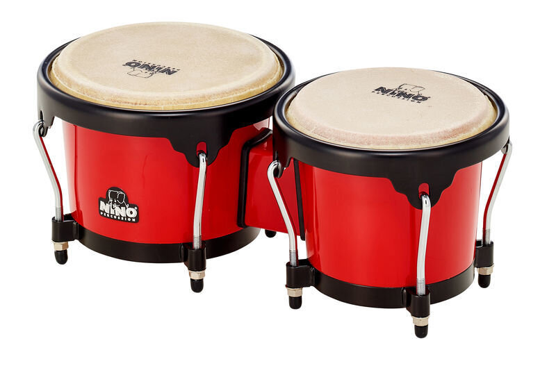 NINO Percussion 17R-BK bongo (Red) kaina ir informacija | Perkusija | pigu.lt